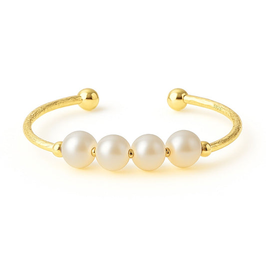 Anxiety Ring (parel) zilver 925 Gold Plated