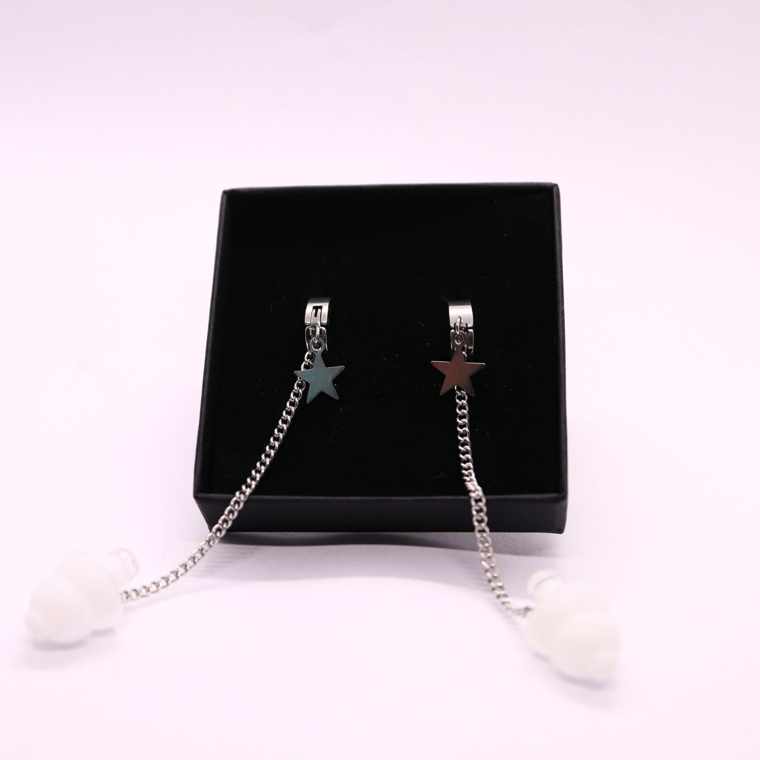 Earcuffs Voor Oordopjes (Ster) Zilver RVS Sfeerbeeld