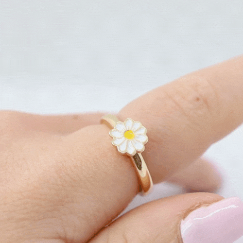 Anxiety Ring Kleine Witte bloem in beweging