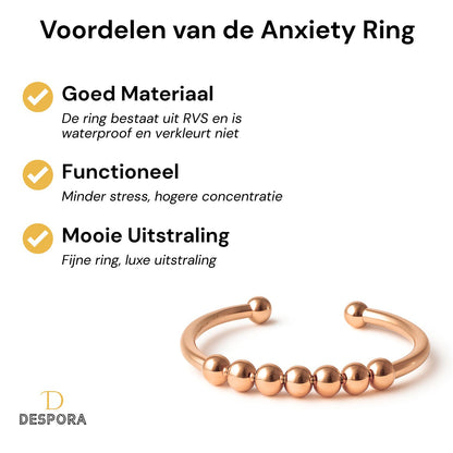 Anxiety Ring rosé goud kleurig (RVS) one size voordelen
