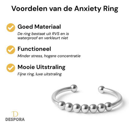 Anxiety Ring zilver kleurig (RVS) one size voordelen