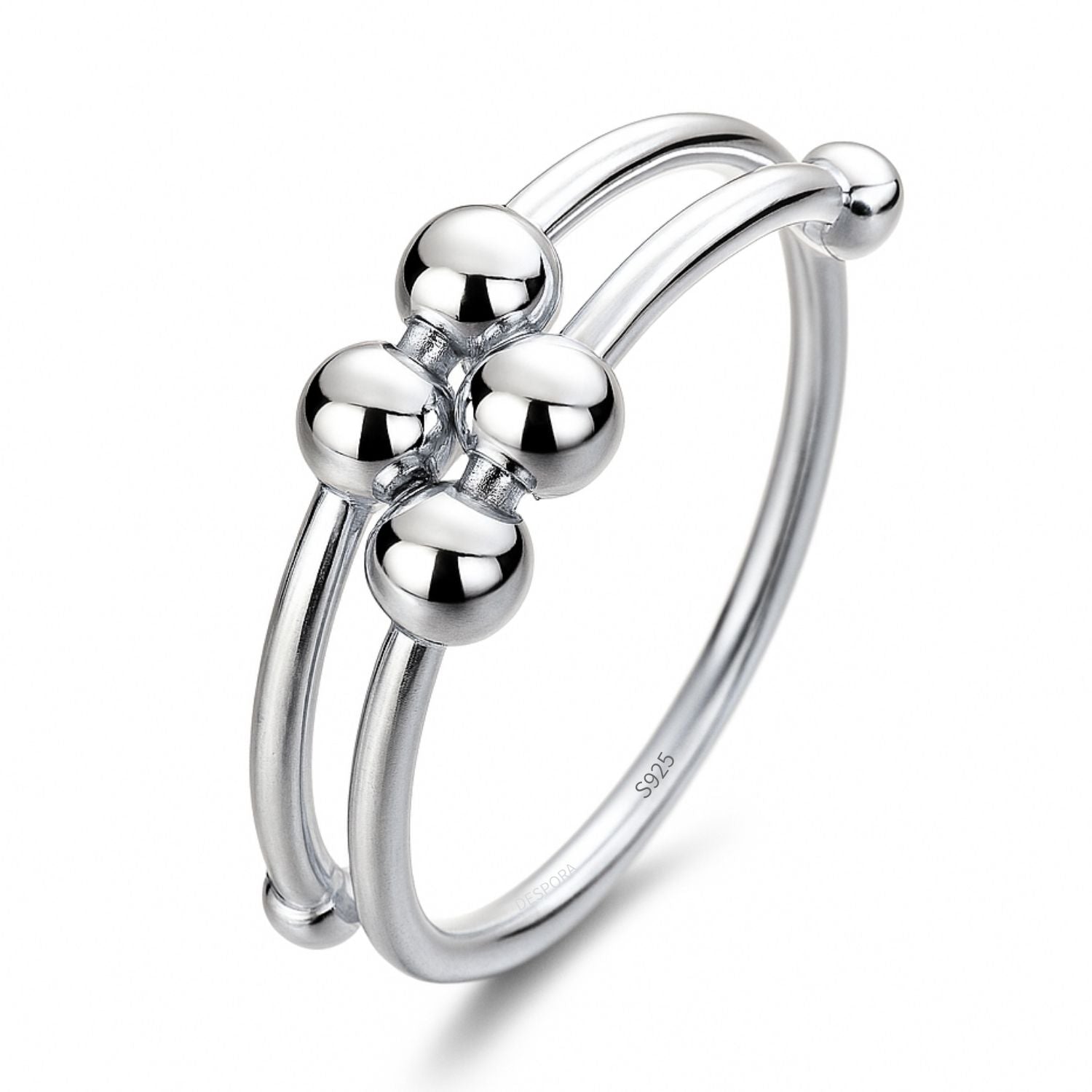 Anxietyring (dubbel) - Stress Ring Zilver 925