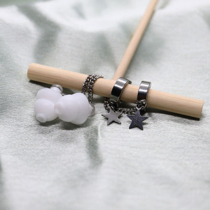 Earcuffs Voor Oordopjes (Ster) Zilver RVS Sfeerbeeld