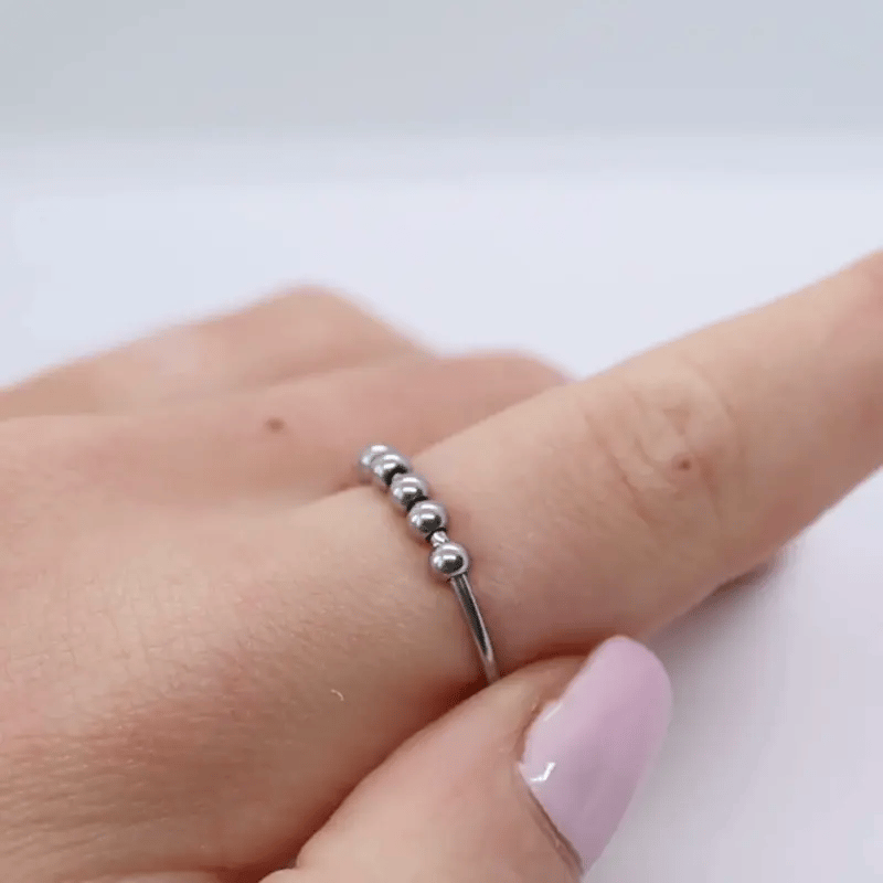 Anxiety Ring zilver kleurig (RVS) one size