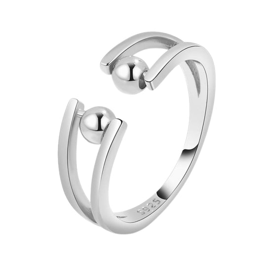 Anxiety Ring Bolletjes Zilver 925