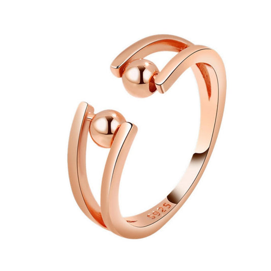 Anxiety Ring Bolletjes Zilver 925 rosé gold plated