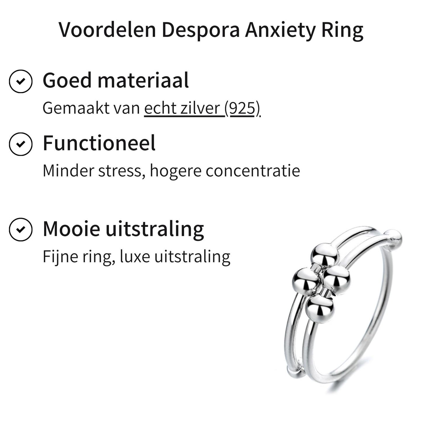 Anxiety Ring (dubbel) zilver 925 voordelen