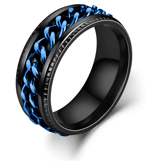 Anxiety Ring (ketting) Zwart-Blauw