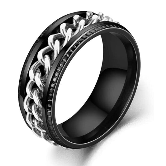 Anxiety Ring (ketting) Zwart-Zilver