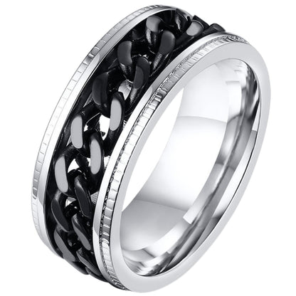 Anxiety Ring (ketting) Zilver-Zwart
