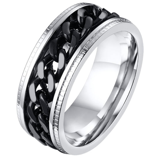 Anxiety Ring (ketting) Zilver-Zwart