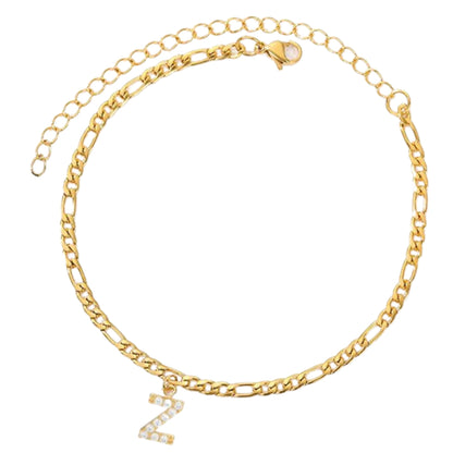 Enkelbandje goud met letter Z