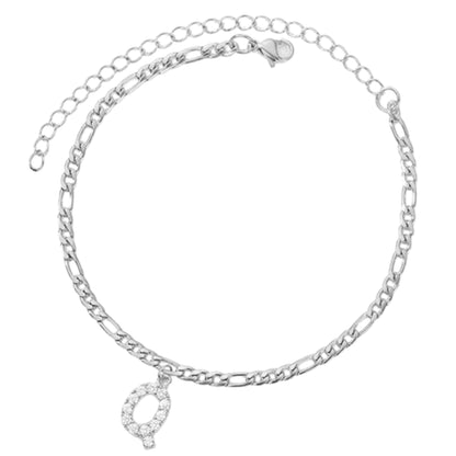 Enkelbandje zilver met letter Q