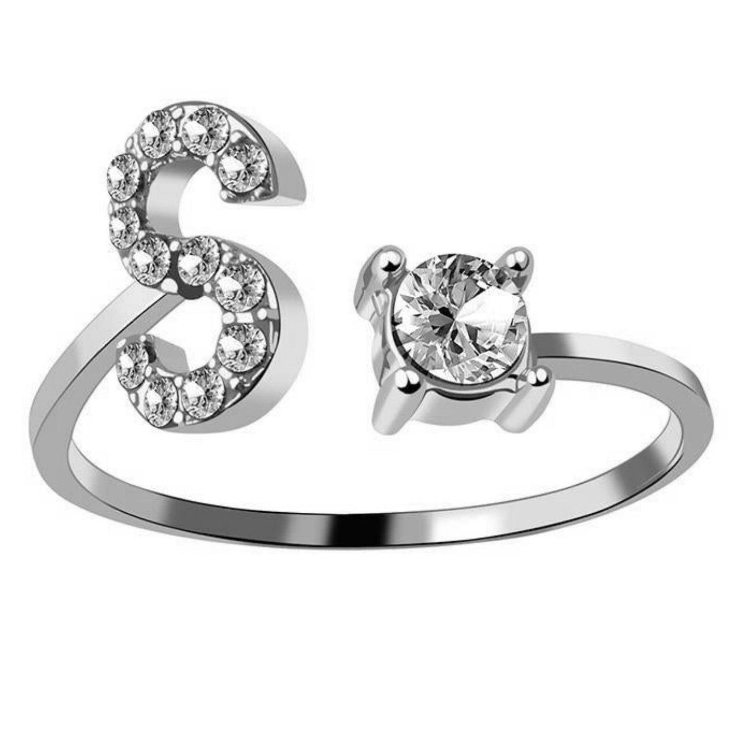 Ring met letter / initial ring zilver 925 - S