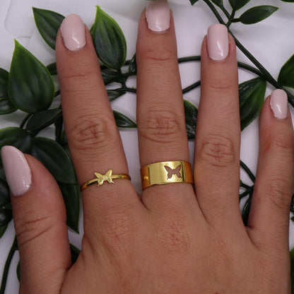 Butterfly Friendship Ring gold colour